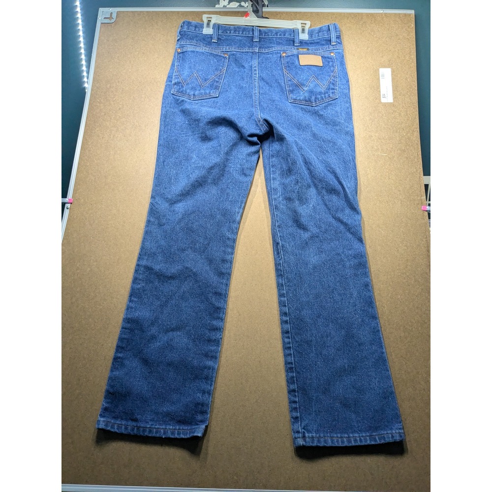 Wrangler 936DEN Cowboy Cut Slim Fit Jeans Mens 36x32 Blue Indigo Denim Western